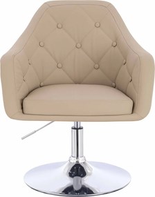 HR831N Scaun Crem Piele Ecologica Premium Soft cu Bază Cromata