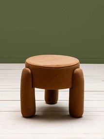 Taburet portocaliu din stofa , "Onda"