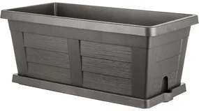 Ghiveci de grădină cu volum mare Bama Legno antracit, 80 x 40 x 35 cm, 80 cm