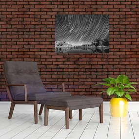 Tablou albnegru cu cerul și stele (70x50 cm)
