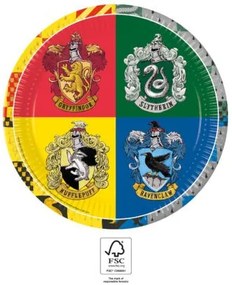 Harry Potter Hogwarts Houses farfurii de hârtie 8 buc 23 cm FSC