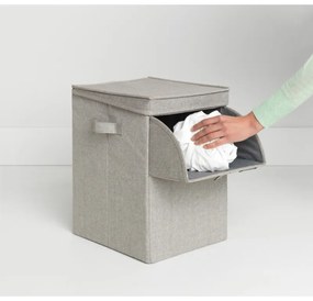 Cutie de rufe stivuibila Brabantia 1000827, 35 L, Deschidere frontala, Capac larg, Pliabil, Gri