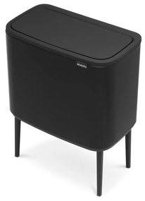 Coș de gunoi negru mat de reciclat/cu senzori de atingere din oțel 34 l Bo Touch Bin – Brabantia