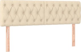 vidaXL Tăblii de pat, crem, 160x7x78/88 cm, textil