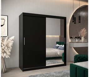 Dulap de haine 180 cm Toki 2 (negru mat + negru mat). 1065004