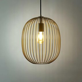 Lustră suspendată pe cablu OVELLA 1xE27/15W/230V Ø 34 cm bej