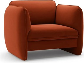 Fotoliu cărămiziu cu tapițerie din catifea Georgia – Micadoni