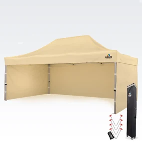 Cort evenimente pliabil 4x6m - cu 3 pereți - Bej