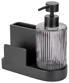 Suport pentru accesorii de spălat negru din polirășină Pina – Wenko