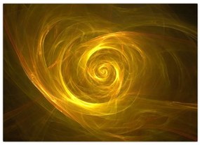 Tabloul cu spirala abstractă în galben (70x50 cm)