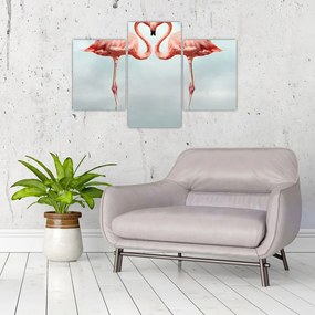 Tablou cu doi flamingo (90x60 cm)