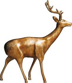 Decorațiune cerb auriu din aluminiu, H91/L68/l39 cm