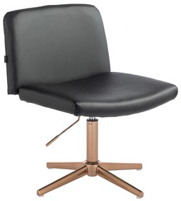HR150CROSS Scaun Neagră din Piele Ecologica cu Bază Aurie