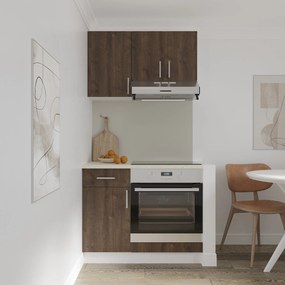 Set haaus V1, Stejar Bronz/Alb, Blat Thermo 28 mm, L 100 cm