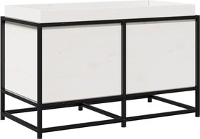 vidaXL Jardinieră de grădină, alb, 80x40x50 cm, lemn masiv de pin