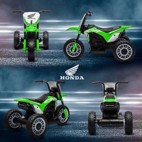 HOMCOM Motocicletă Electrică pentru Copii 6V Honda CRF450RL Licențiată Verde 3 Roți 18-36 Luni | Aosom Romania