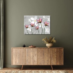 Tablou pe sticlă cu abstracție florală (70x50 cm)
