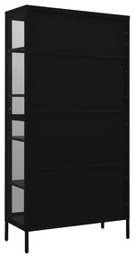 Vitrina, negru, 90x40x180 cm, otel si sticla securizata Negru, 1