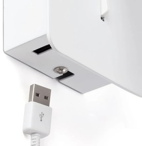 Aplica cu reader LED directionabil stil minimalist SUAU USB C alb