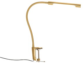 Lampă de birou cu clește alamă incluzând LED cu dimmer tactil - Lionard