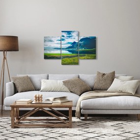 Tablou cu lac și munți (90x60 cm)