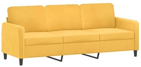 349059 vidaXL Canapea cu 3 locuri, galben, 180 cm, catifea