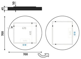 Oglindă LED retroiluminată pentru baie NIMCO ZPC 31001RVX-90 3000-6500K 70 cm IP44