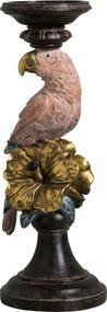Suport lumanare din polirășină, „Pink Parrot”