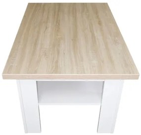 Masuta cafea Lisolo Sonoma cu Alb, 100 x 65 x 50 cm