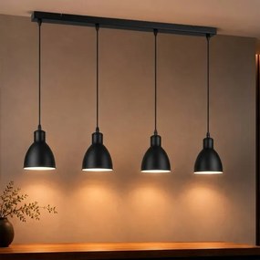 Brilagi - Lustra LED suspendată pe cablu RIDDY 4xE27/60W/230V negru