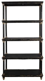 Biblioteca neagra, din lemn masiv, aspect vintage, Noire