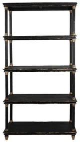 Biblioteca neagra, din lemn masiv, aspect vintage, Noire