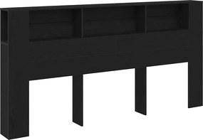 vidaXL Tablă de pat cu sertar Stejar Negru 200 x 18,5 x 102,5 cm