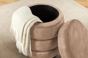 Bancheta cu spatiu de depozitare, Catifea Sampanie, VOQUE 50cm A-46688 VC