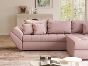 Colțar extensibil dumonde cu ladă de depozitare si sezut confortabil din spuma high-density, Loana Enjoy Flamingo II 270x185 cm