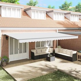 vidaXL Copertină Retractabilă Automatică Alb 600 x 350 cm