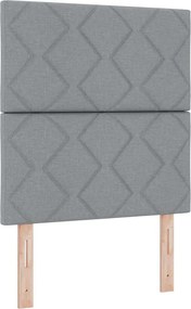 vidaXL Pat cu arc LED cu saltea Gri deschis 80 x 200 cm țesătură