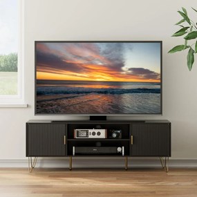 COATV2 - Comoda TV, 137 cm, living, dormitor - Alb / Negru