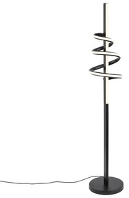 Lampă de podea de design neagră, cu LED reglabil și întrerupător cu 3 trepte - Rolla
