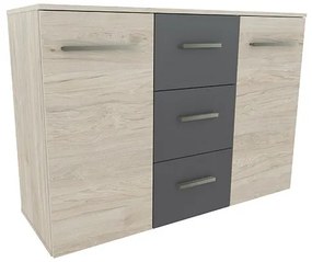 Dormitor Barry, Dulap 4 Usi, Pat tapitat 160x200, 2 Noptiere, Comoda 2 Usi 3 Sertare