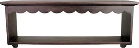 Etajeră de perete din lemn de mango maro, cu forme decorative ondulate, 60 × 25.5 ×15 cm, „Sigurd"