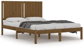 3104416 vidaXL Cadru de pat, maro miere, 140x200 cm, lemn masiv de pin