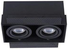 Plafonieră încastrată TRIMLESS 2xGU10/50W/230V neagră Lucide 09925/02/30