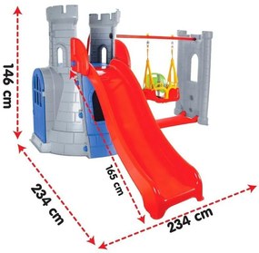 Centru de joaca Pilsan Castle Slide and Swing Set grey