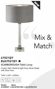 Veioza/Lampa de masa design modern Scarborough, nickel, gri