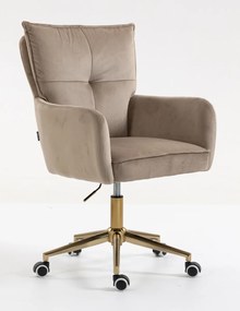 HR250K Scaun Catifea Latte Bază Aurie