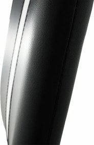 Scaun, negru / alb, piele ecologică / crom, SIGNA