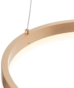 Lampă suspendată de design aurie 40 cm inclusiv LED cu 3 trepte de reglare a luminozității - Anello