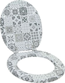 vidaXL Capac de toaletă cu închidere lentă Gri 44 x 38 cm Placă MDF