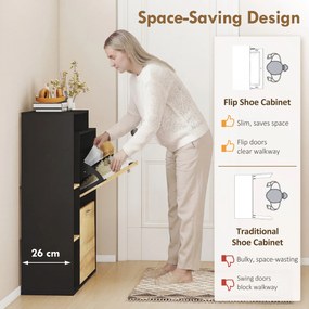 HOMCOM dulap slim pantofi, dulap economisire spațiu, pantofar slim, dulap rabatabil pantofi, pantofar economisire spațiu | Aosom Romania